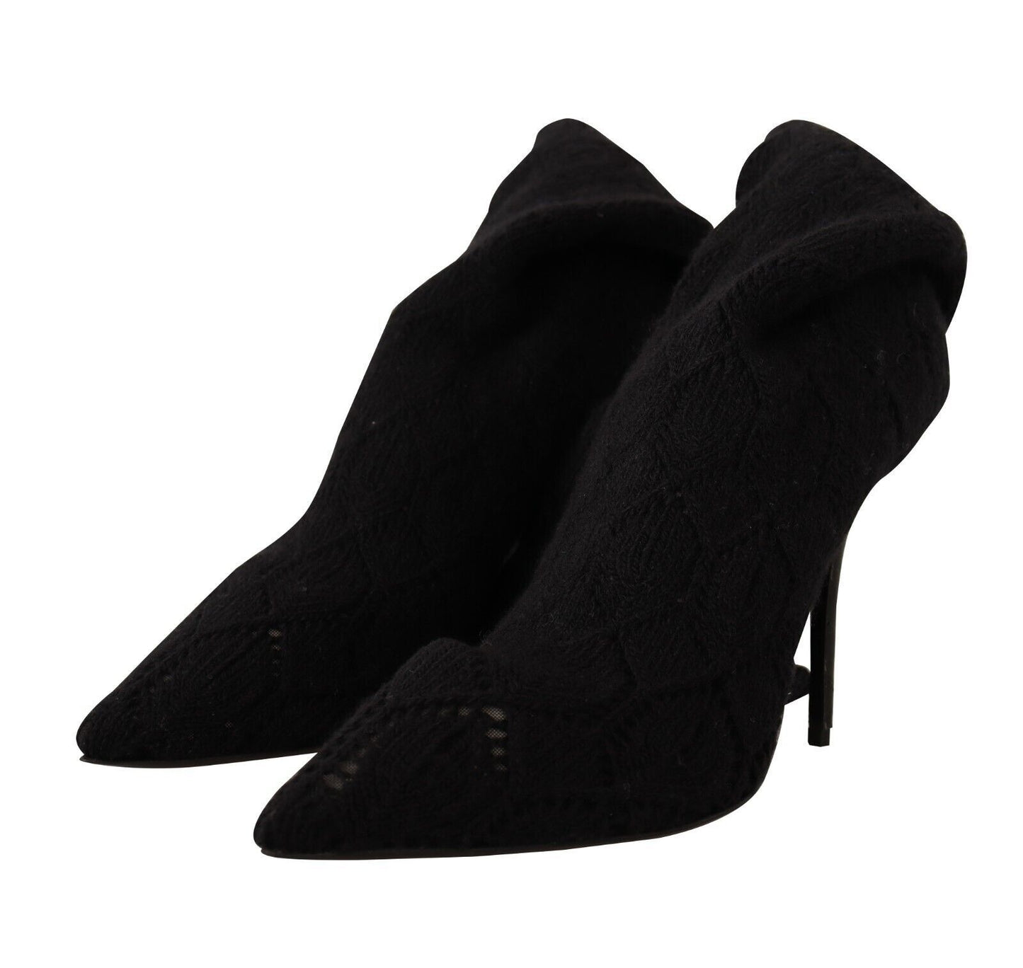 Zapatos botines Dolce & Gabbana negros elásticos hasta la rodilla