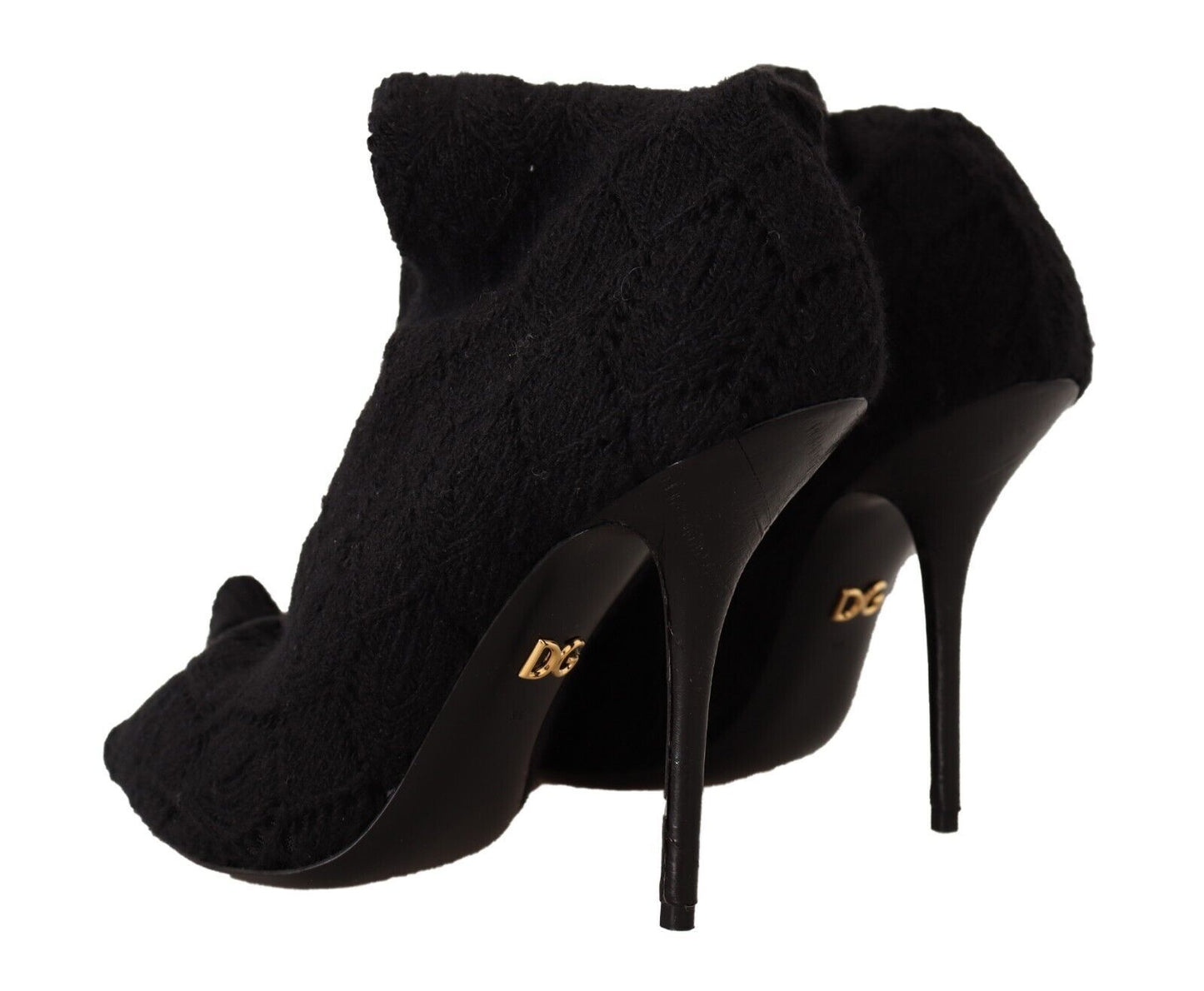 Zapatos botines Dolce & Gabbana negros elásticos hasta la rodilla