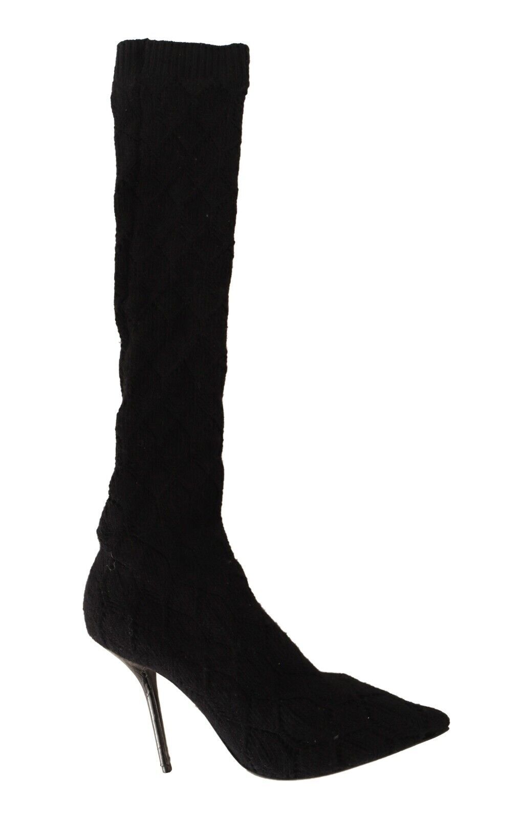 Zapatos botines Dolce & Gabbana negros elásticos hasta la rodilla