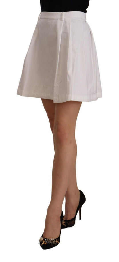 Minifalda Ermanno Scervino blanca de algodón de talle alto y corte en A