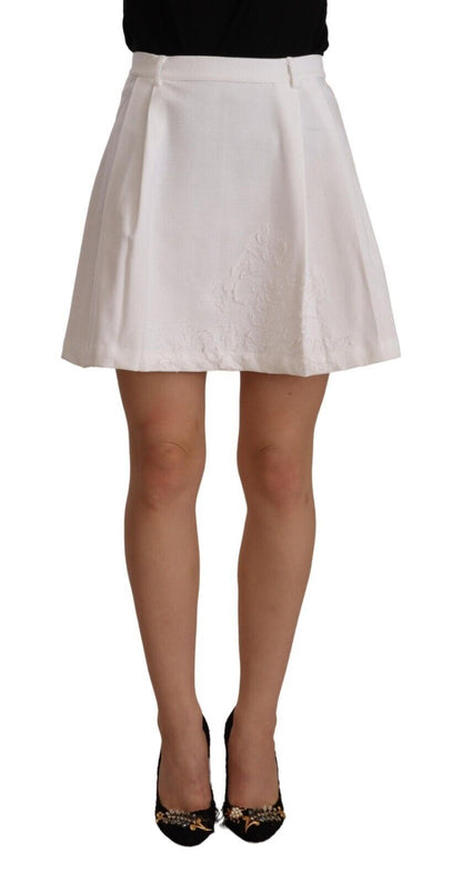 Minifalda Ermanno Scervino blanca de algodón de talle alto y corte en A
