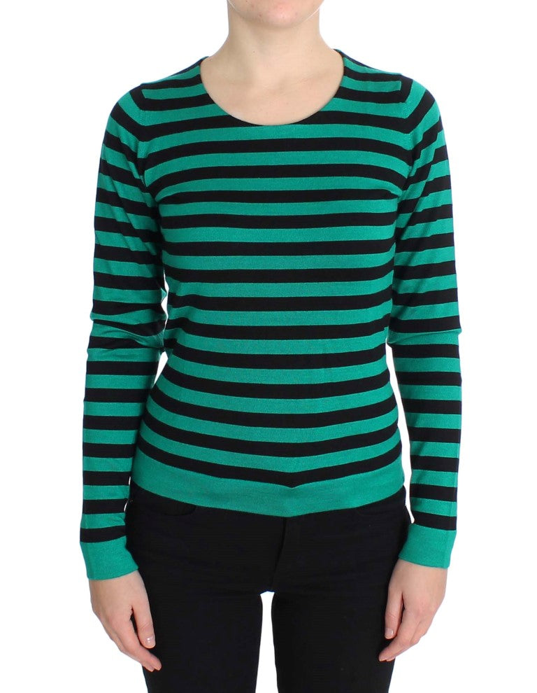 Suéter Dolce & Gabbana de seda y cachemir verde y negro