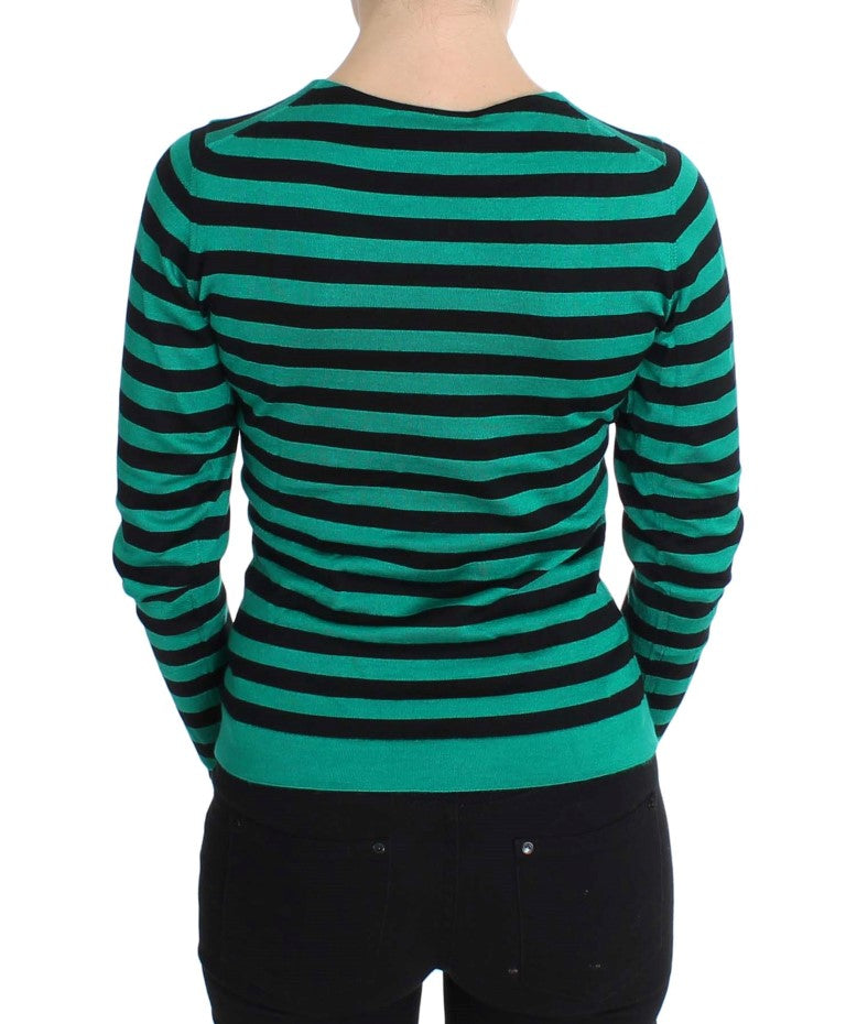 Suéter Dolce & Gabbana de seda y cachemir verde y negro