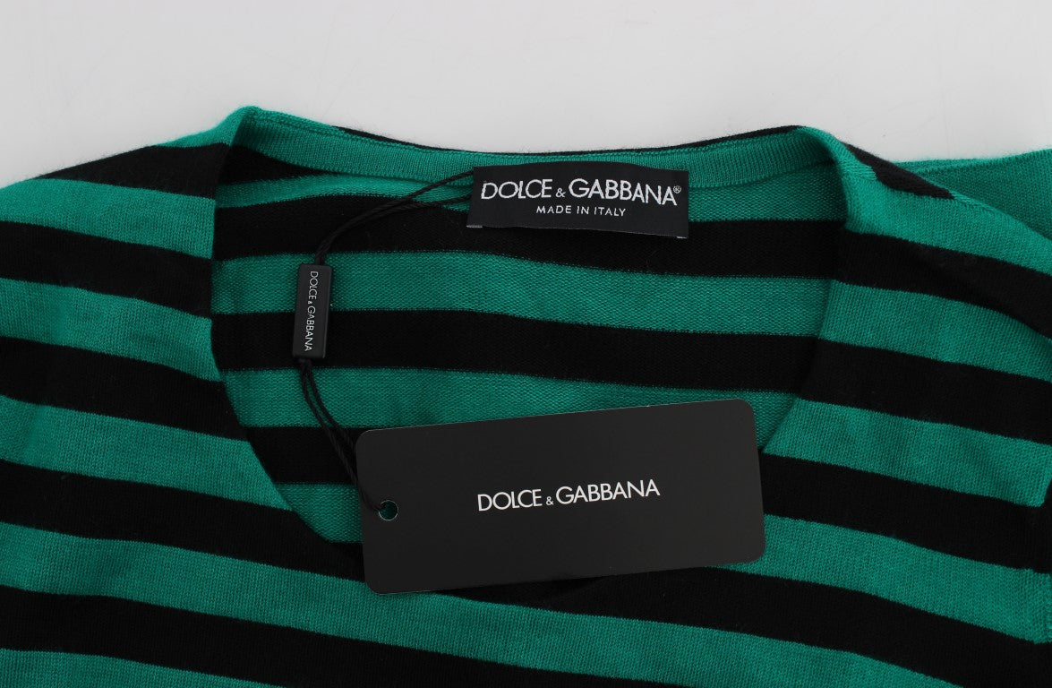 Suéter Dolce & Gabbana de seda y cachemir verde y negro