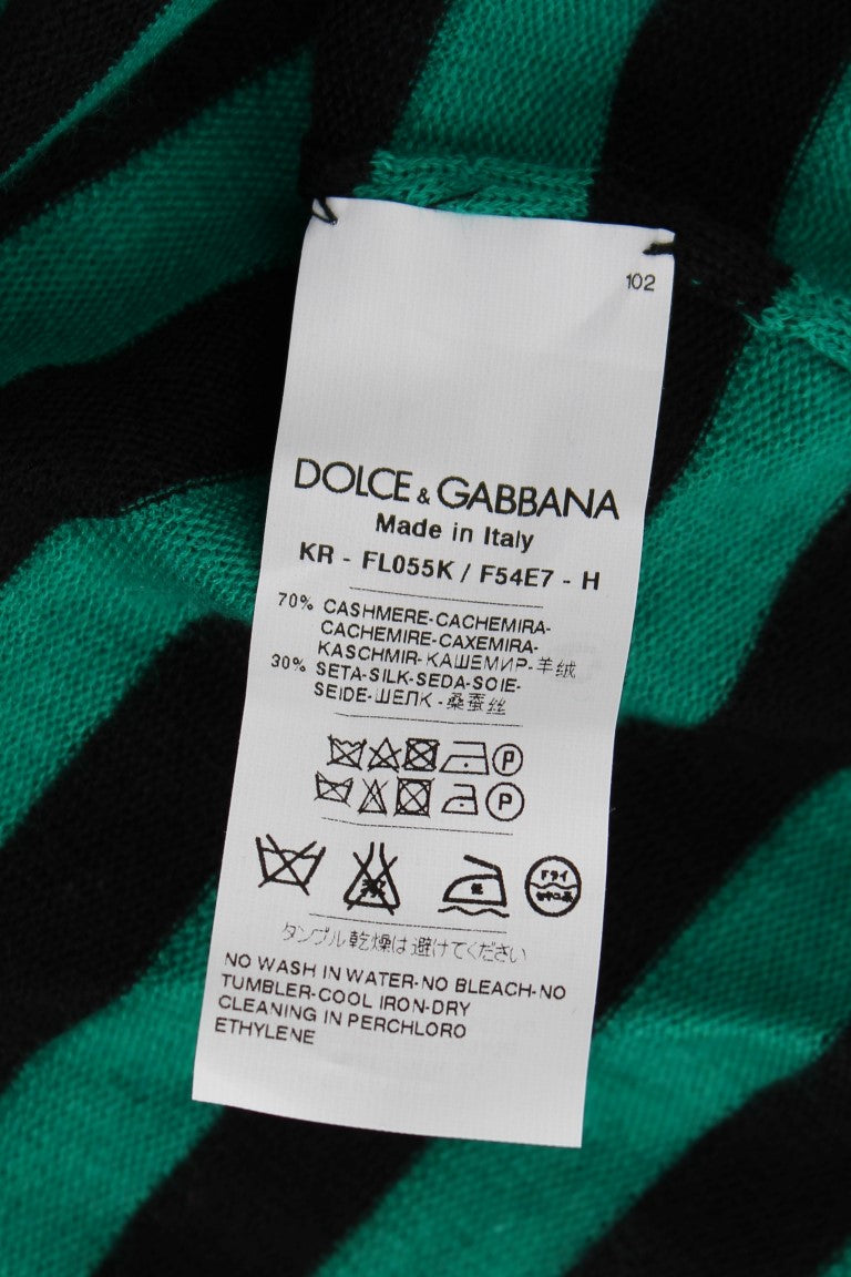Suéter Dolce & Gabbana de seda y cachemir verde y negro