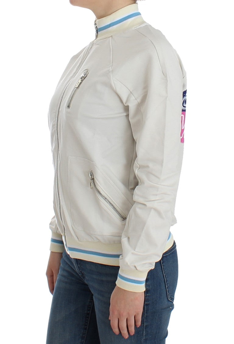 John Galliano Sudadera Cárdigan Blanca con Cremallera Falsa