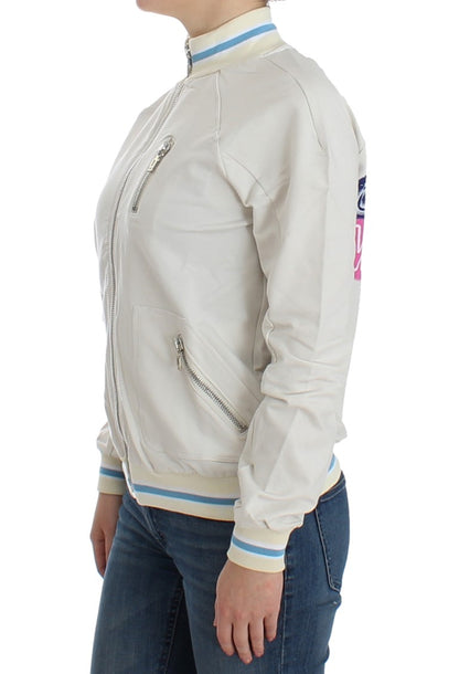 John Galliano Sudadera Cárdigan Blanca con Cremallera Falsa