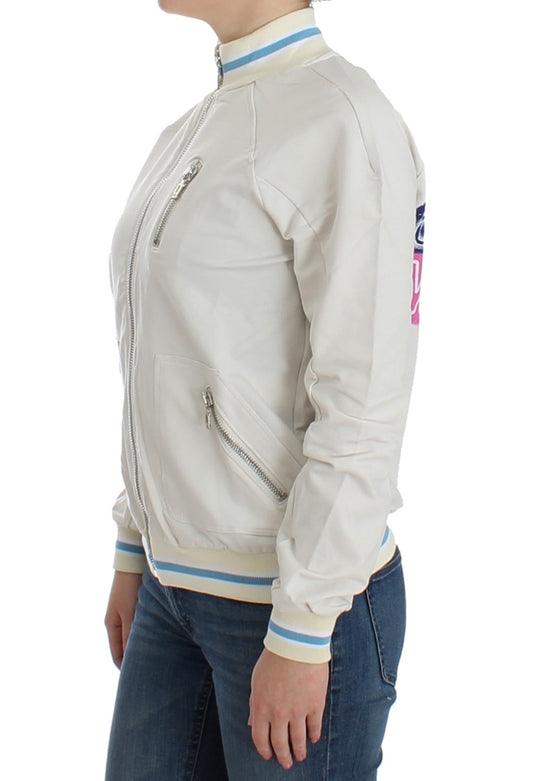 John Galliano Sudadera Cárdigan Blanca con Cremallera Falsa