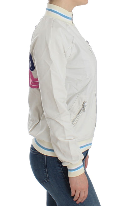 John Galliano Sudadera Cárdigan Blanca con Cremallera Falsa
