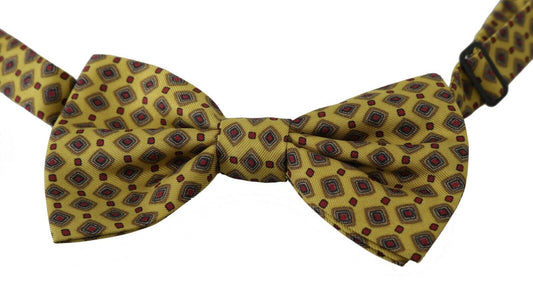 Corbata de seda ajustable Dolce & Gabbana de estampado amarillo