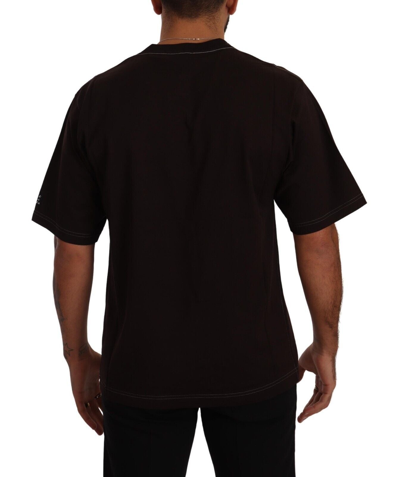Camiseta de cuello redondo de algodón burdeos con estampado L'Amore de Dolce & Gabbana