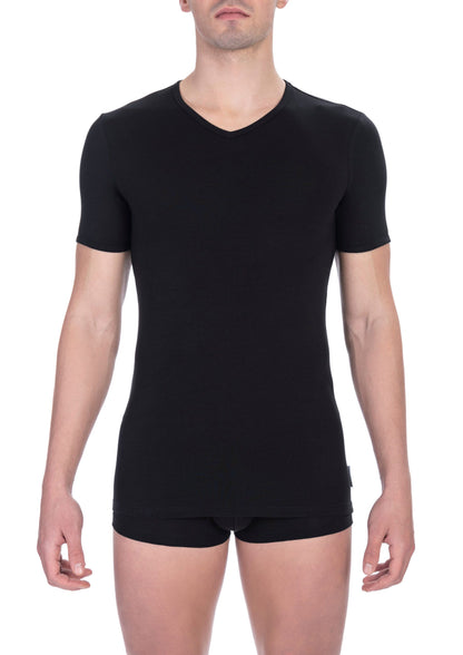 Camiseta de hombre de algodón negra Bikkembergs