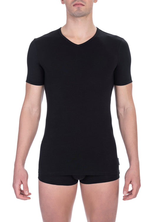 Camiseta de hombre de algodón negra Bikkembergs