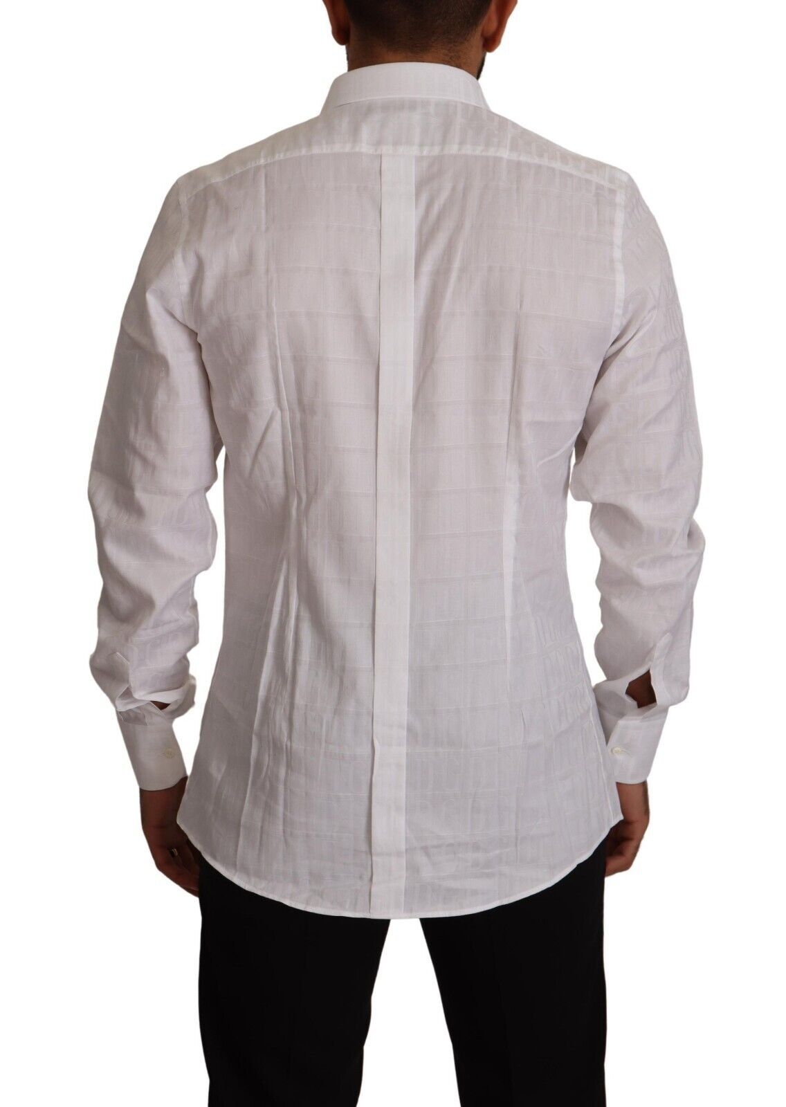 Camisa de vestir formal de algodón blanca GOLD de corte ajustado de Dolce & Gabbana