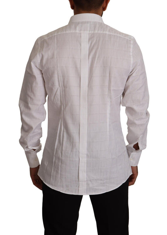 Camisa de vestir formal de algodón blanca GOLD de corte ajustado de Dolce & Gabbana