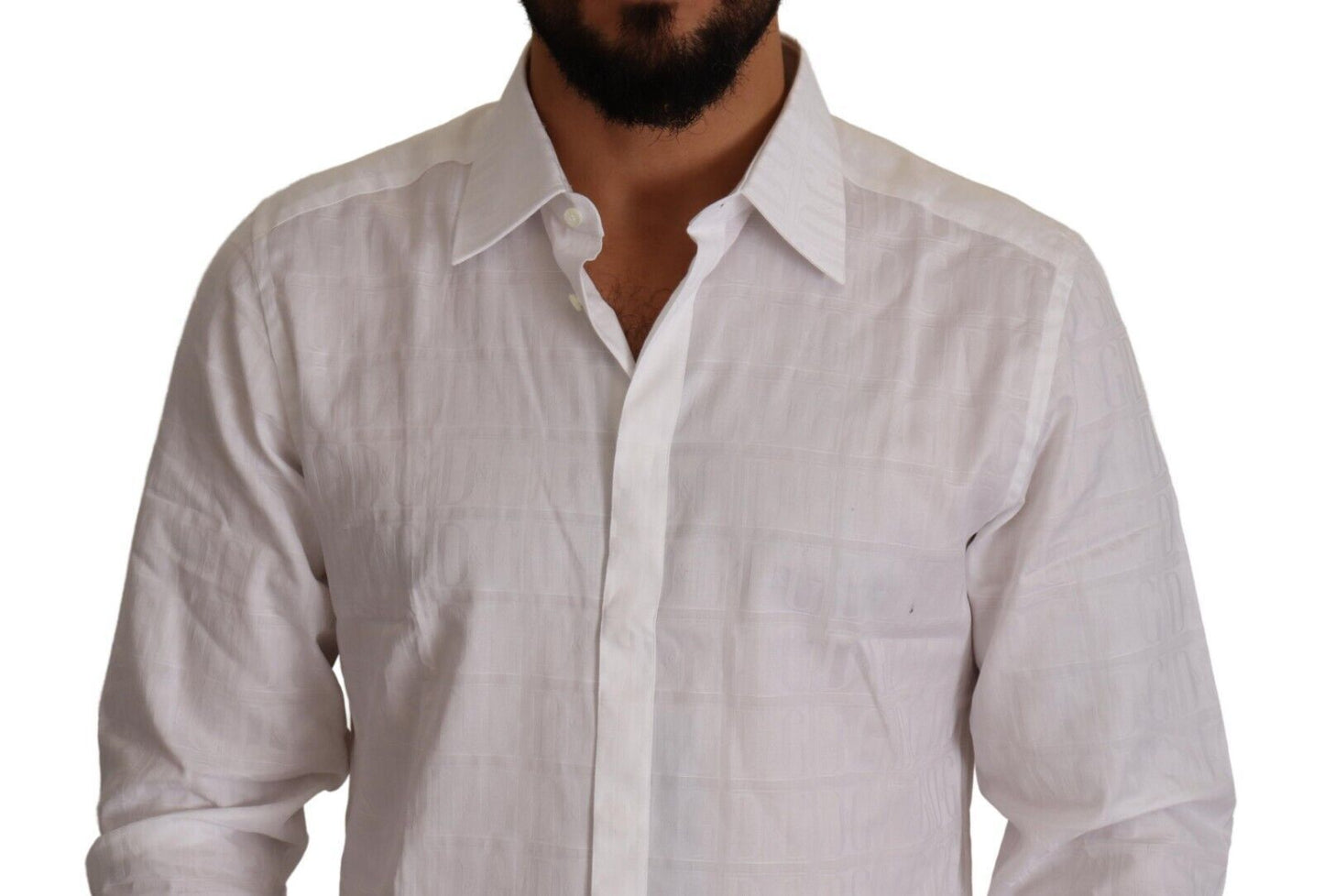 Camisa de vestir formal de algodón blanca GOLD de corte ajustado de Dolce & Gabbana