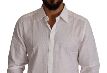Camisa de vestir formal de algodón blanca GOLD de corte ajustado de Dolce & Gabbana