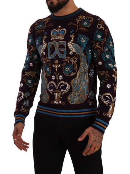 Suéter Dolce & Gabbana de cachemira burdeos con logo DG bordado