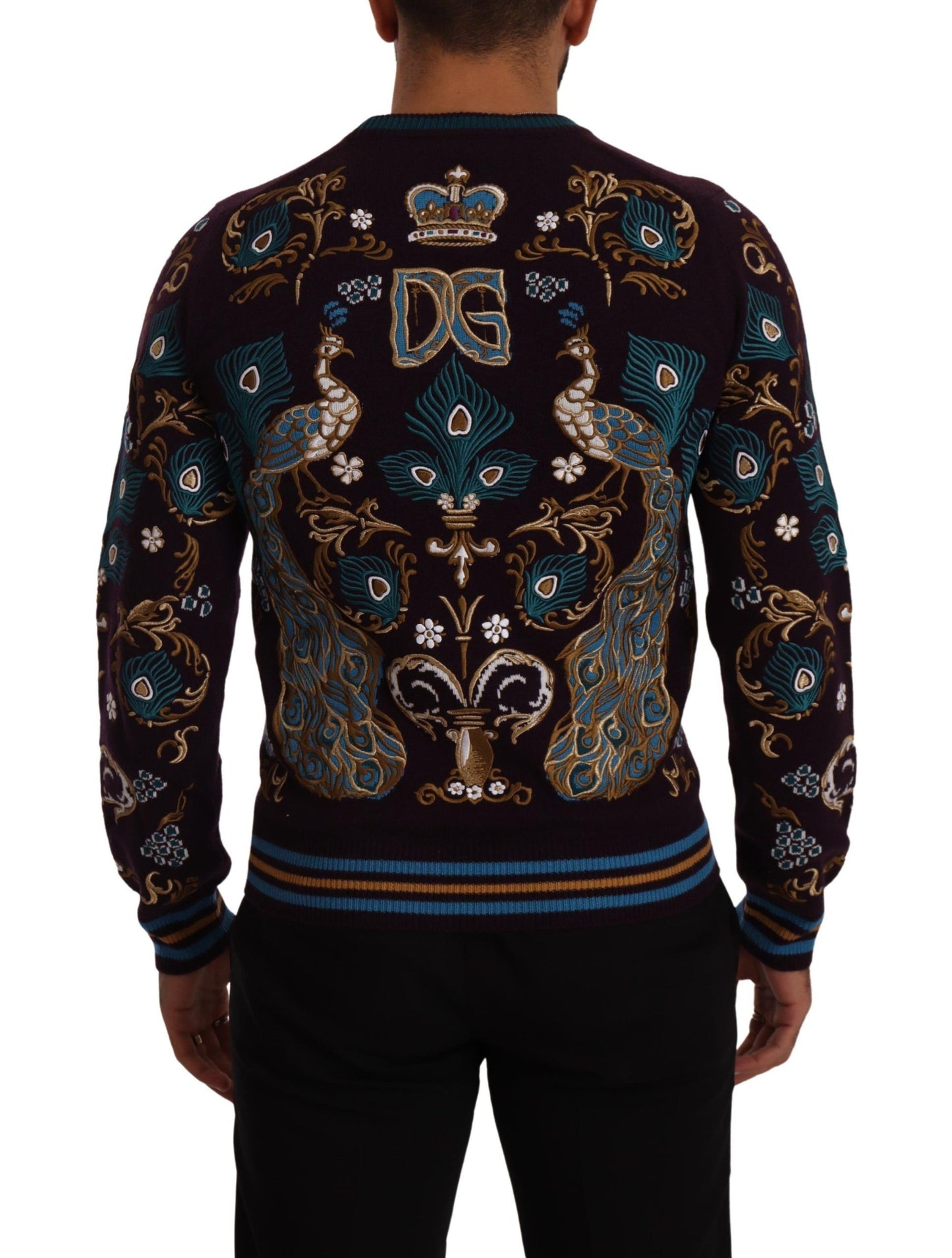 Suéter Dolce & Gabbana de cachemira burdeos con logo DG bordado