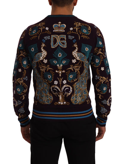 Suéter Dolce & Gabbana de cachemira burdeos con logo DG bordado