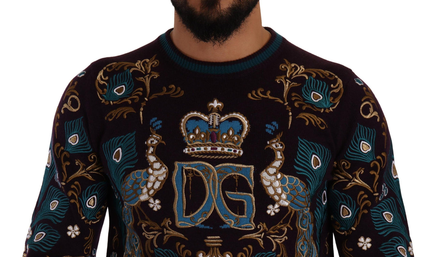 Suéter Dolce & Gabbana de cachemira burdeos con logo DG bordado