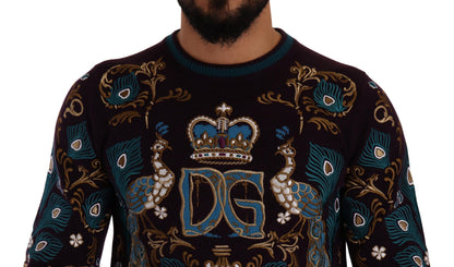 Suéter Dolce & Gabbana de cachemira burdeos con logo DG bordado