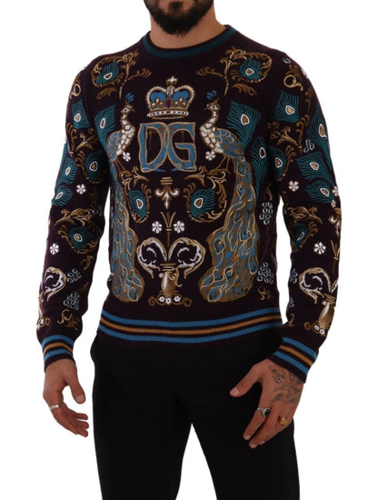 Suéter Dolce & Gabbana de cachemira burdeos con logo DG bordado