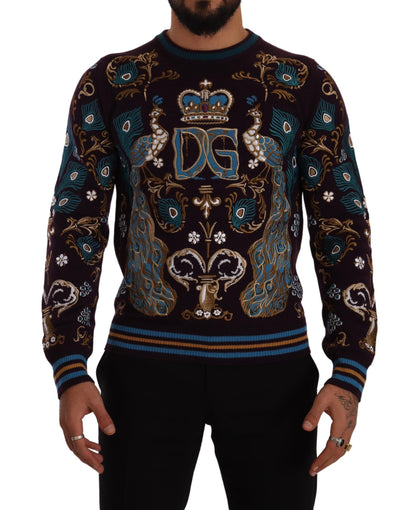 Suéter Dolce & Gabbana de cachemira burdeos con logo DG bordado
