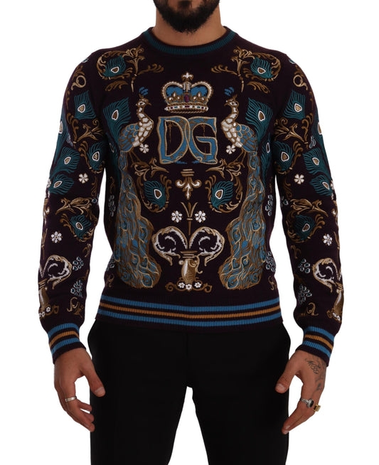 Suéter Dolce & Gabbana de cachemira burdeos con logo DG bordado