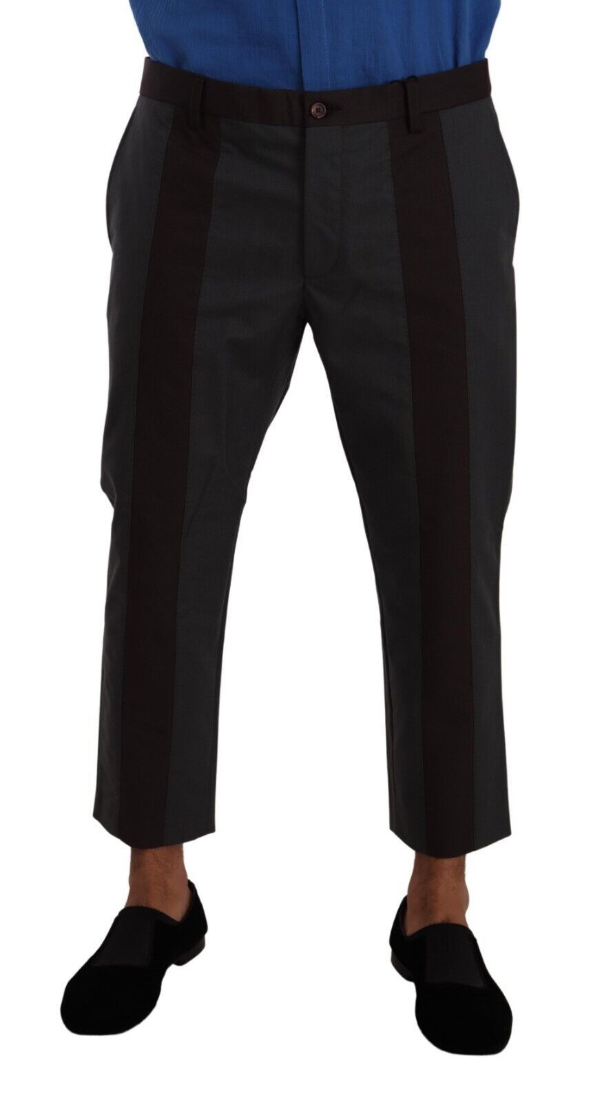 Pantalones capri a rayas grises y burdeos de Dolce & Gabbana