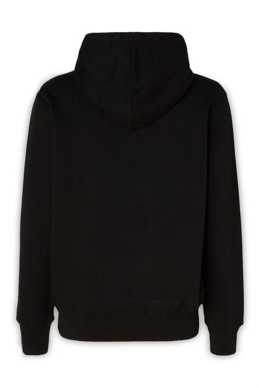 Sudadera con capucha y detalles de logotipo de algodón negro Versace Jeans