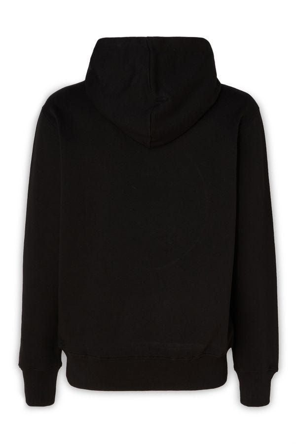 Sudadera con capucha y detalles de logotipo de algodón negro Versace Jeans