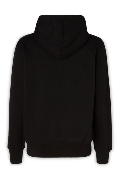 Sudadera con capucha y detalles de logotipo de algodón negro Versace Jeans