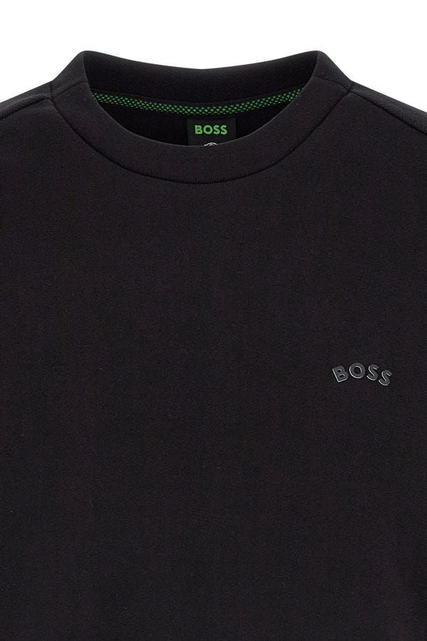 Sudadera Hugo Boss de algodón negro con detalles del logo