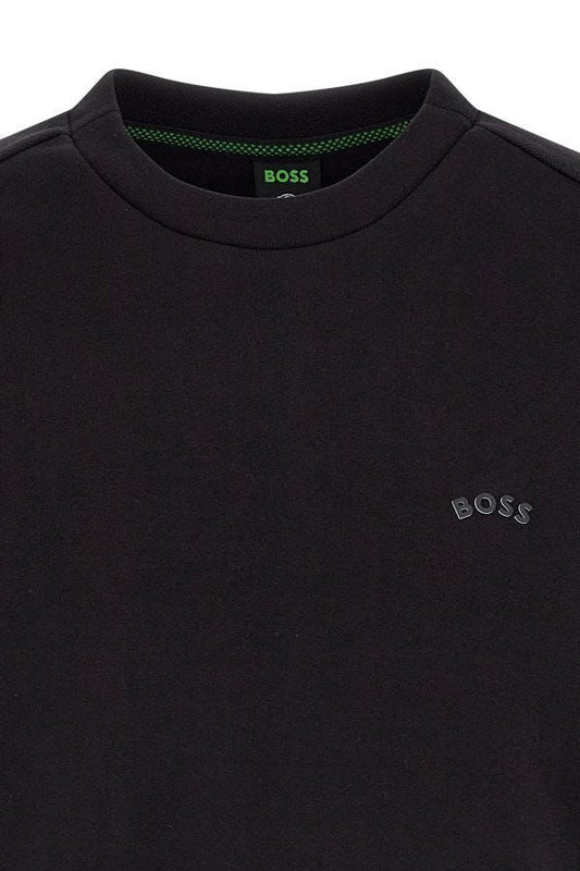 Sudadera Hugo Boss de algodón negro con detalles del logo