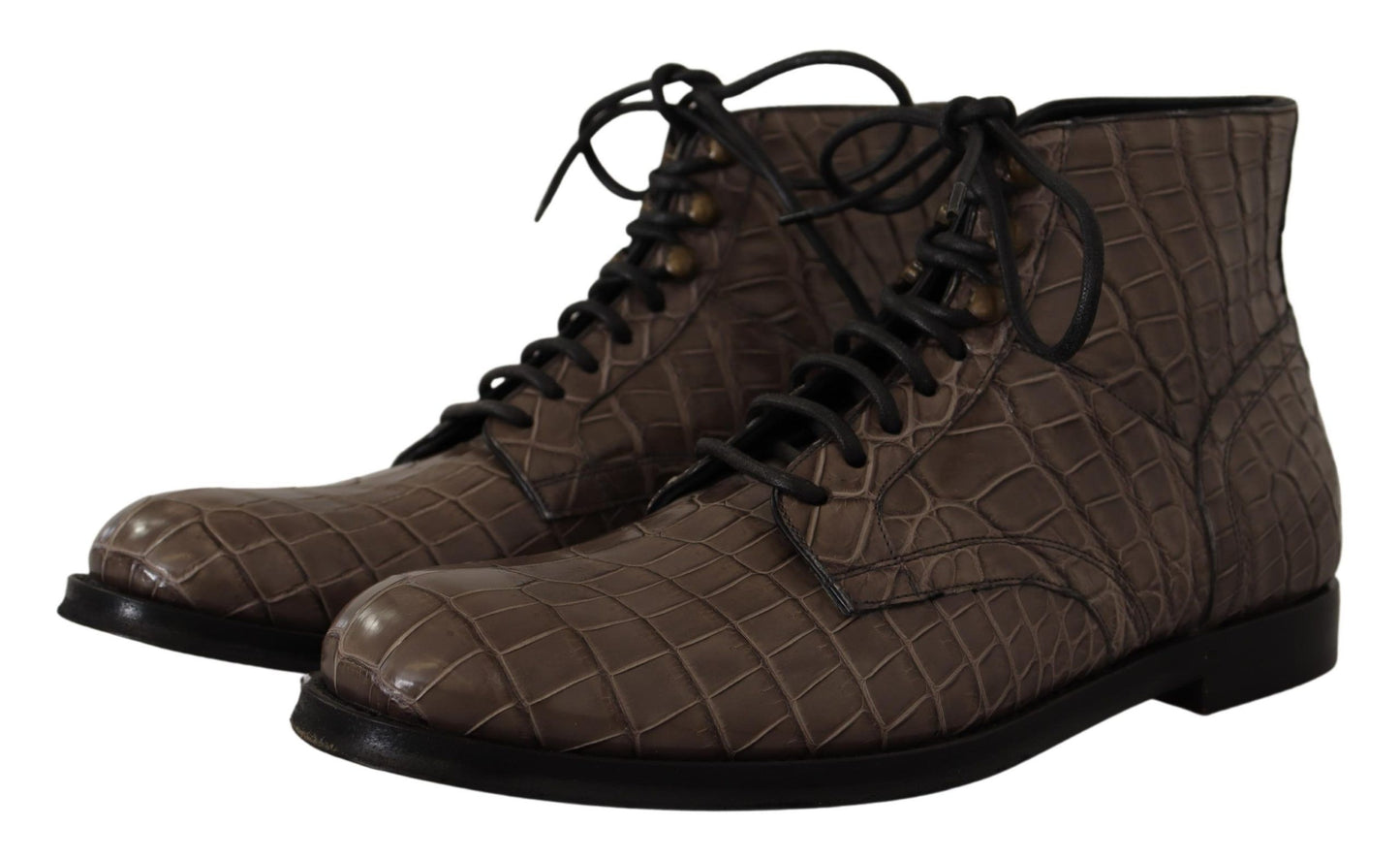 Botines Derby Dolce & Gabbana de piel de cocodrilo gris
