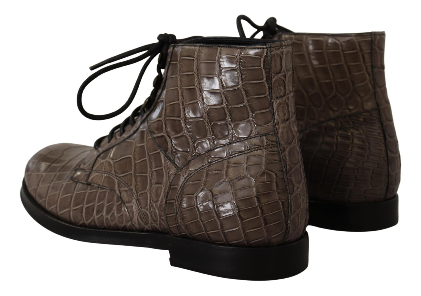 Botines Derby Dolce & Gabbana de piel de cocodrilo gris