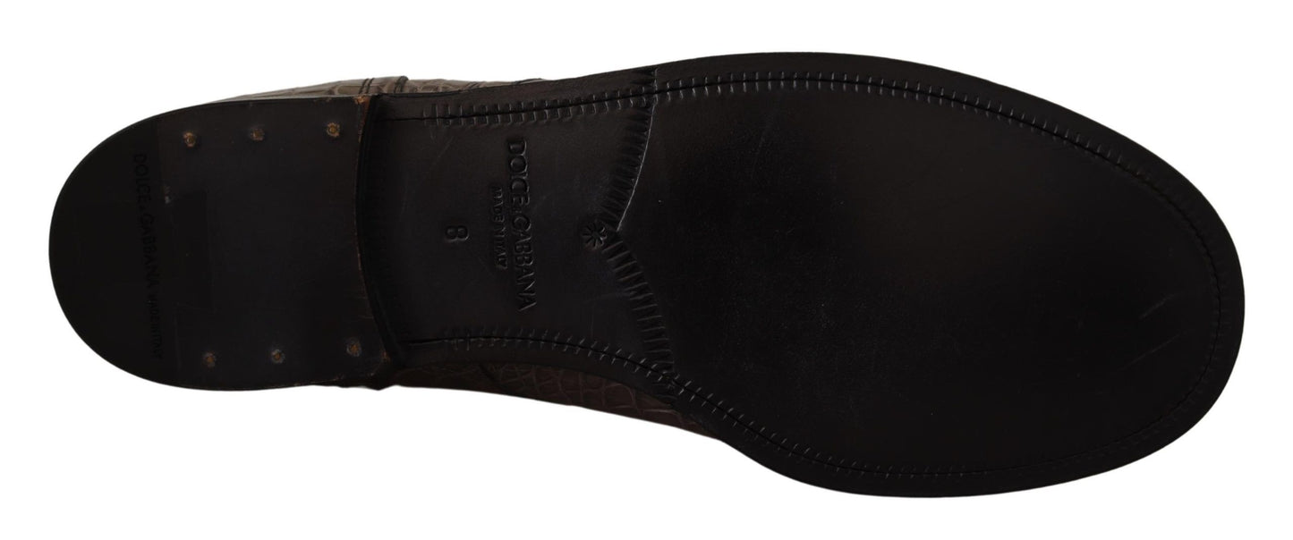 Botines Derby Dolce & Gabbana de piel de cocodrilo gris