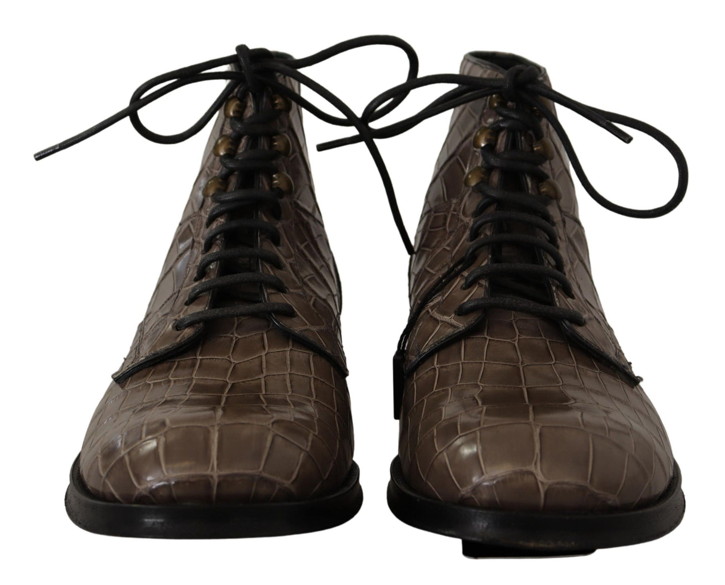 Botines Derby Dolce & Gabbana de piel de cocodrilo gris