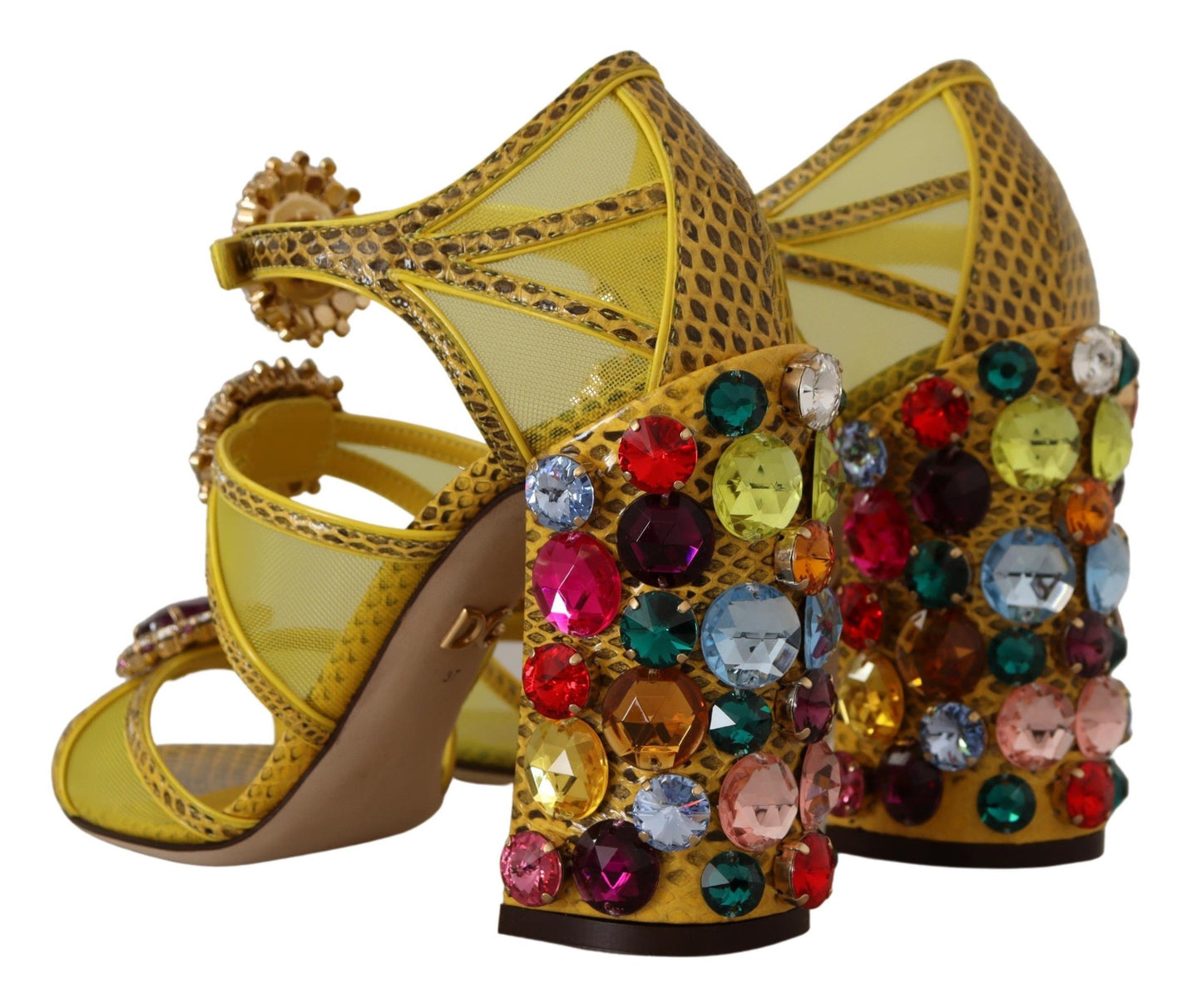 Zapatos Sandalias Dolce & Gabbana de cuero amarillo con cristales Ayers