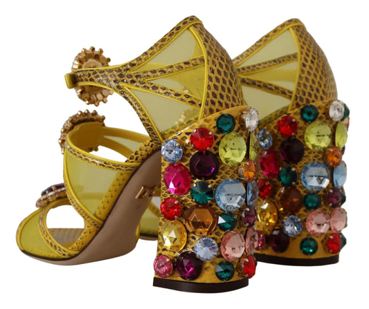 Zapatos Sandalias Dolce & Gabbana de cuero amarillo con cristales Ayers