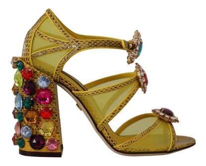 Zapatos Sandalias Dolce & Gabbana de cuero amarillo con cristales Ayers