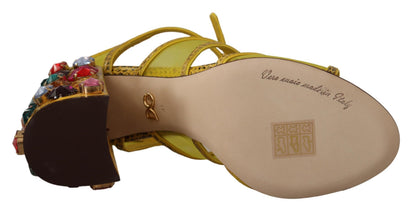 Zapatos Sandalias Dolce & Gabbana de cuero amarillo con cristales Ayers