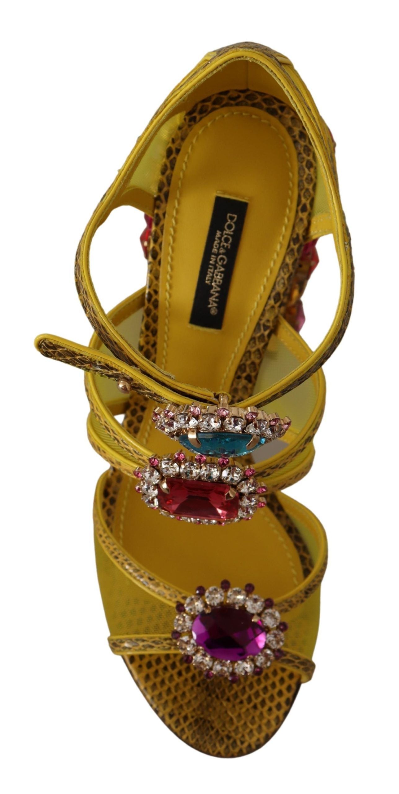 Zapatos Sandalias Dolce & Gabbana de cuero amarillo con cristales Ayers