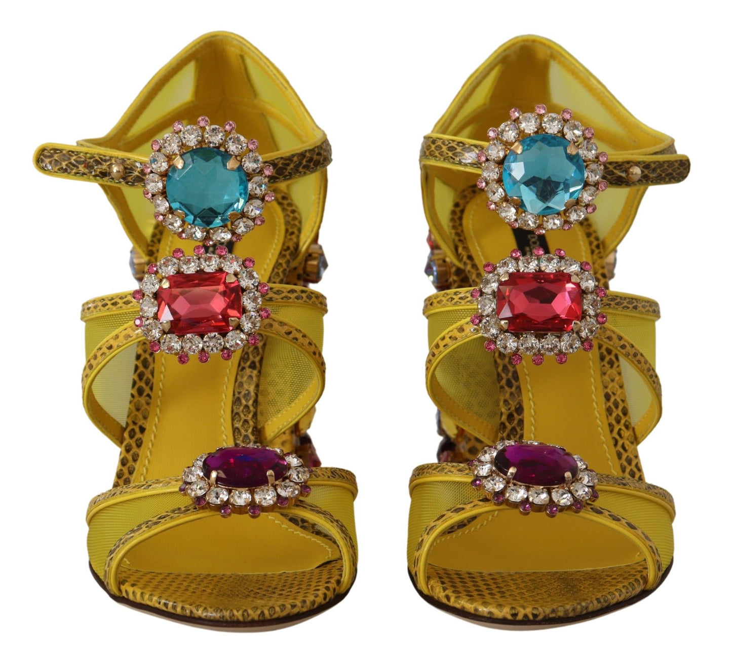 Zapatos Sandalias Dolce & Gabbana de cuero amarillo con cristales Ayers