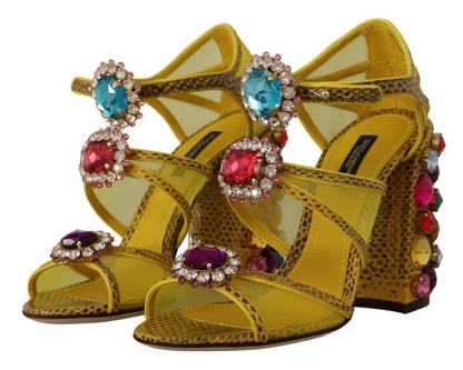 Zapatos Sandalias Dolce & Gabbana de cuero amarillo con cristales Ayers