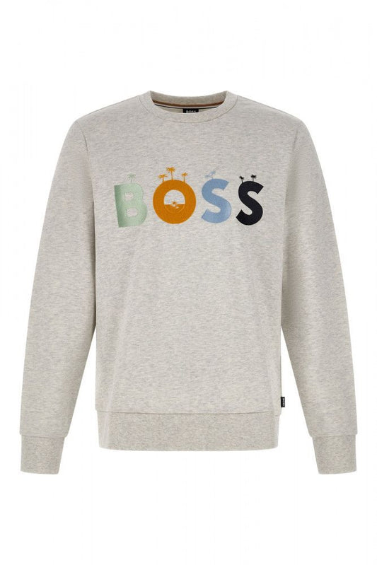 Sudadera Hugo Boss Gris de Algodón con Detalles del Logo