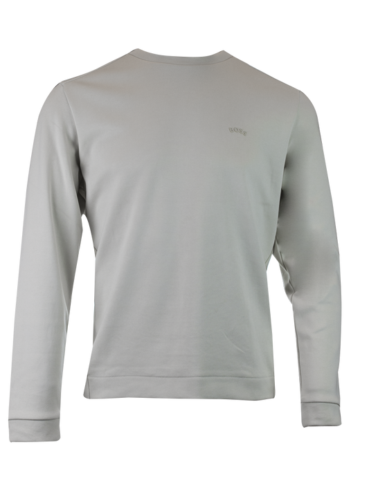 Sudadera de cuello redondo de algodón beige Hugo Boss