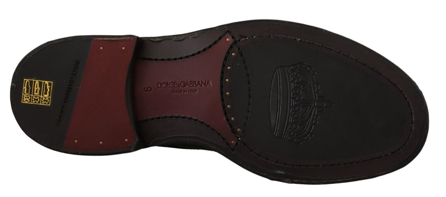 Zapatos Derby Oxford con puntera de ala y cuero negro de Dolce & Gabbana