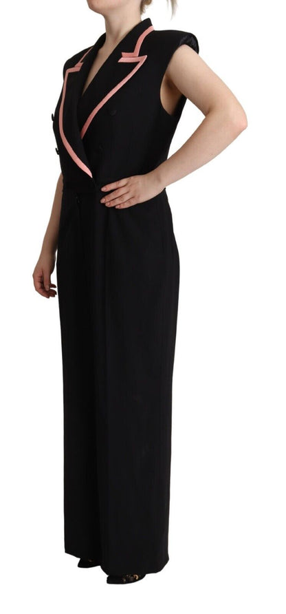 Vestido-mono sin mangas de mezcla de lana negra Dolce & Gabbana